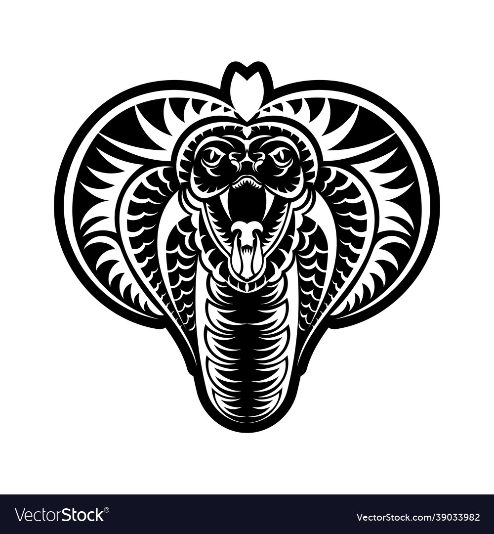 Cobra Gesichtssymbol schwarz das Emblem mit König