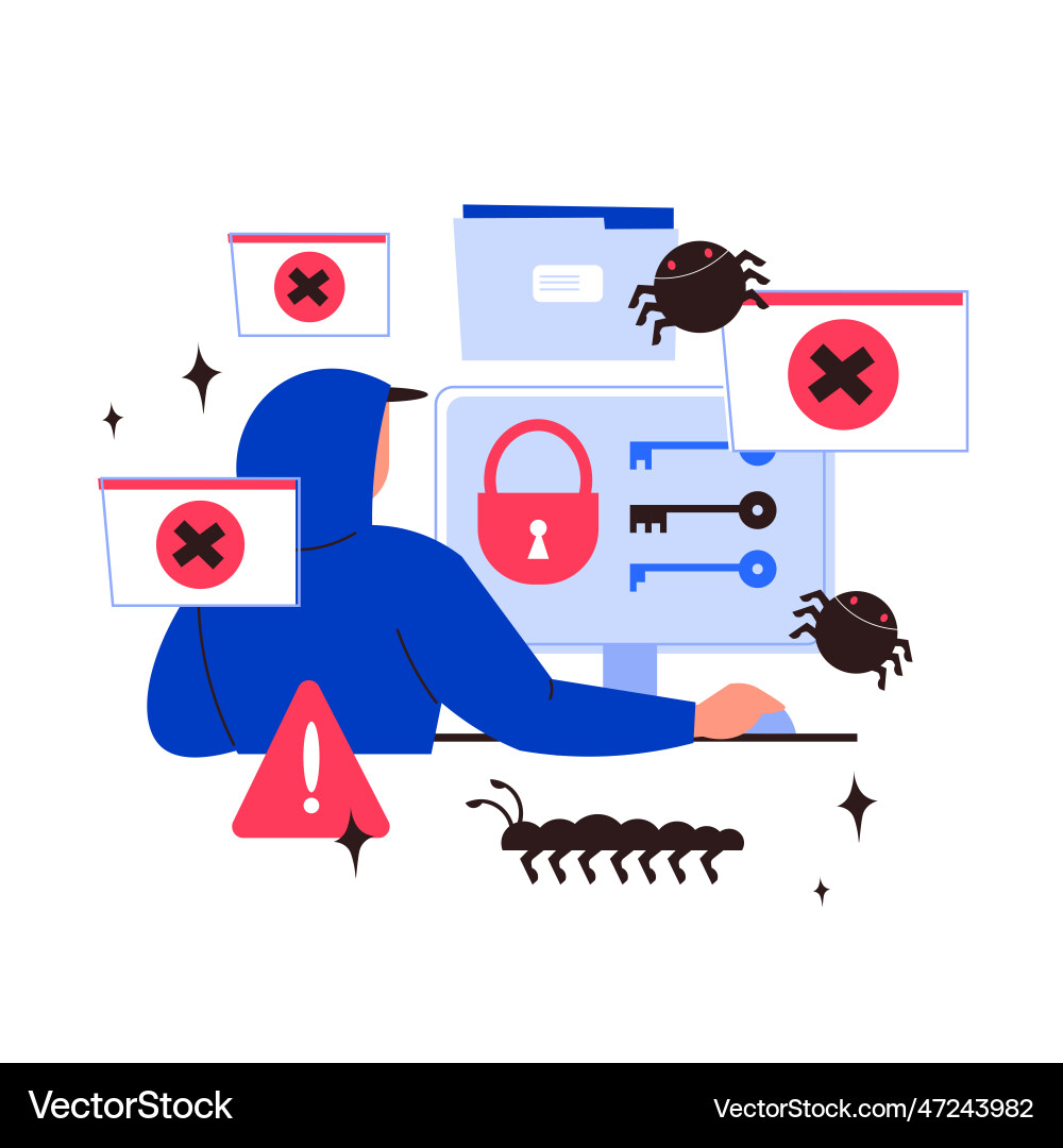 Cyber crime flat Royalty Free Vector Image - VectorStock