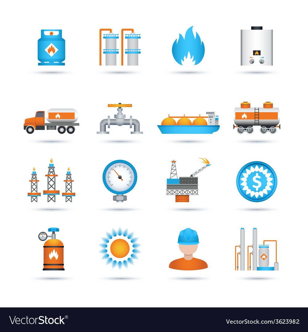 Gas icons set