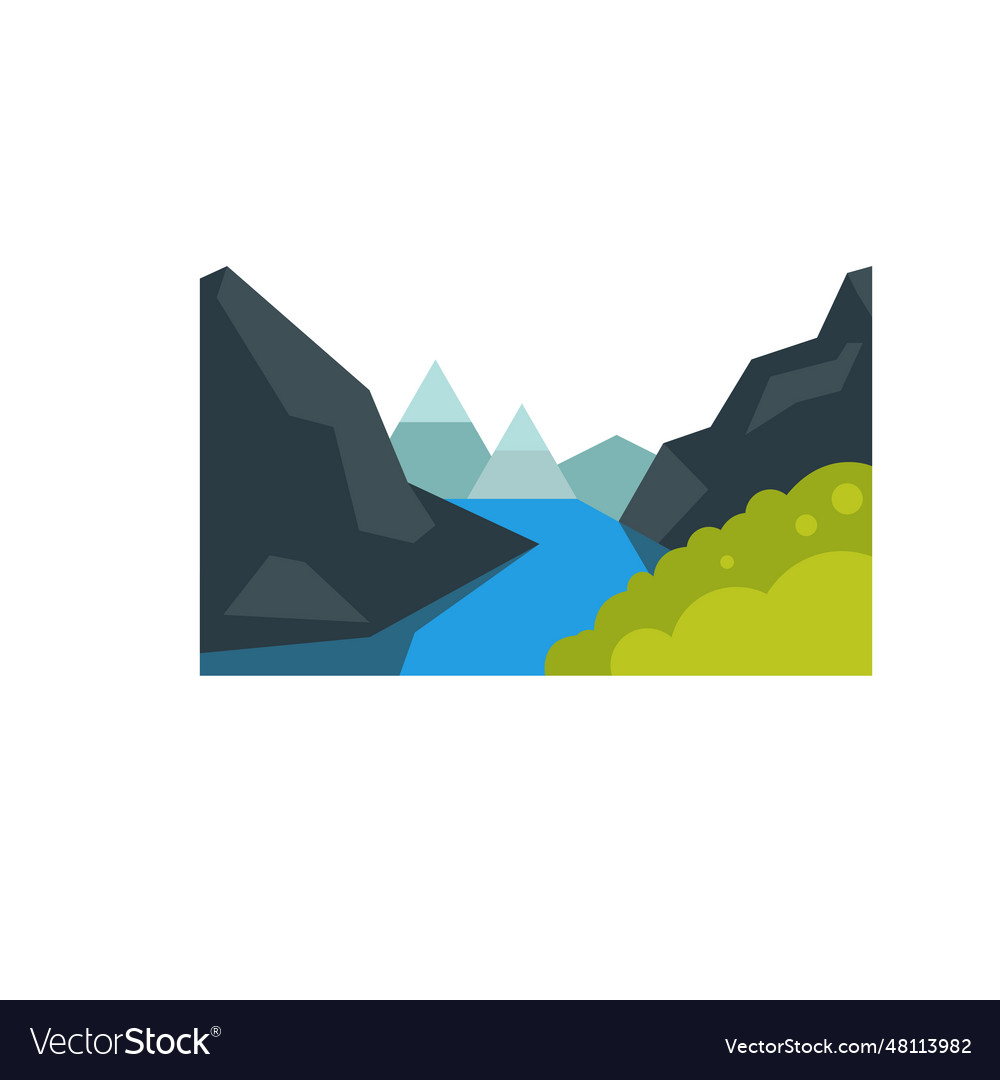 Majestic geiranger fjord icon Royalty Free Vector Image