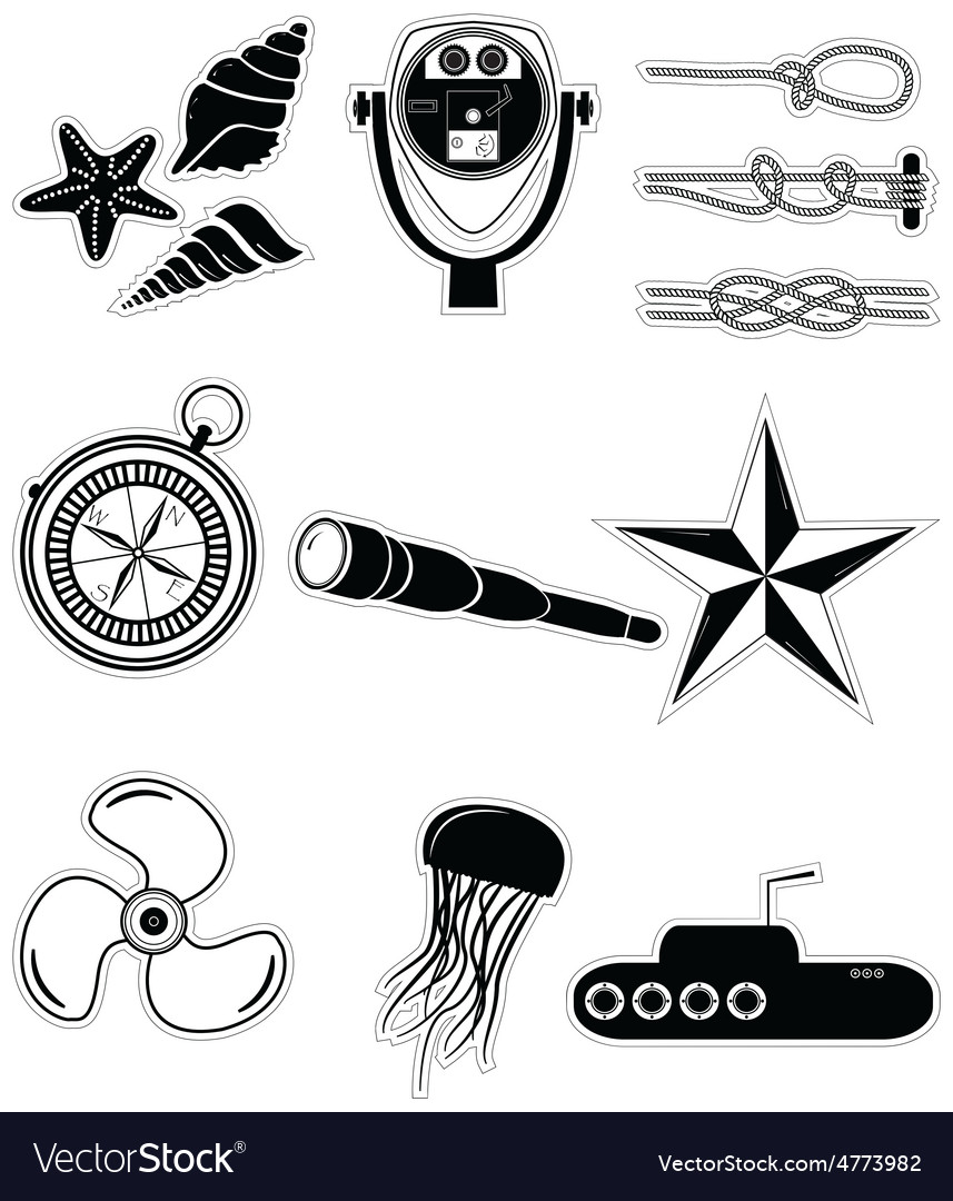 Nautical elements 2 sticker style