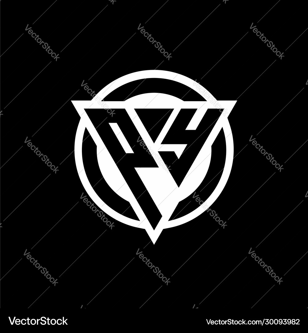 Py logo with negative space triangle shape Vector Image