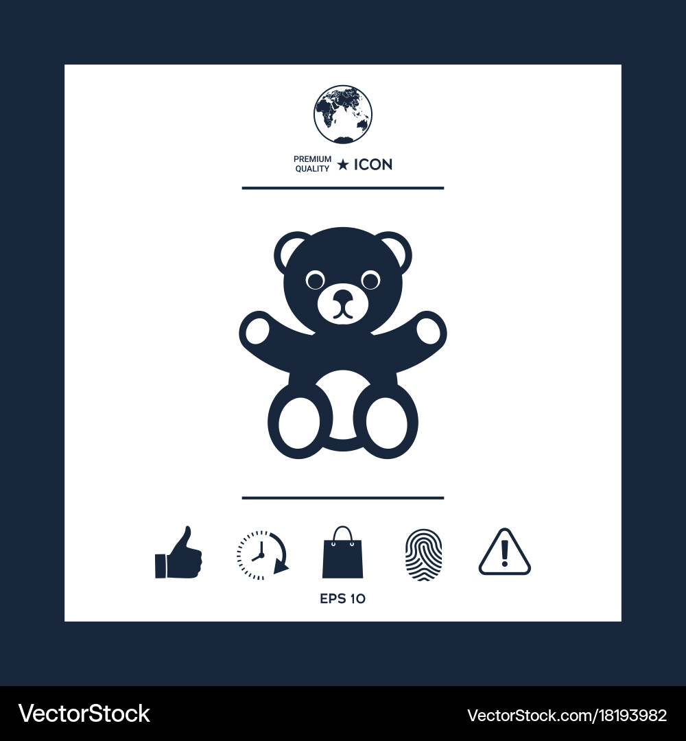 Teddy bear icon Royalty Free Vector Image - VectorStock