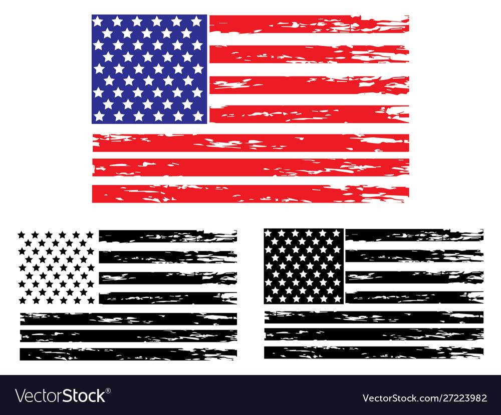 Usa grunge flag painted american symbol vector image Usa grunge flag painted american symbol
