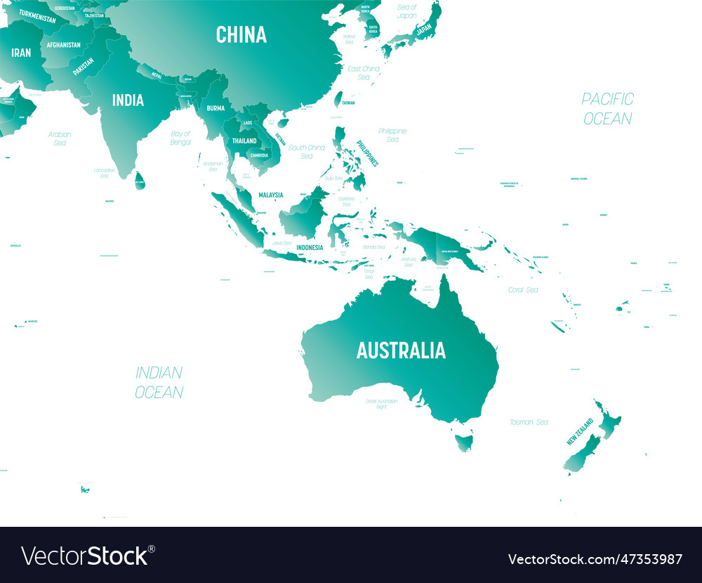 Australien und Südostasien detaillierte politische