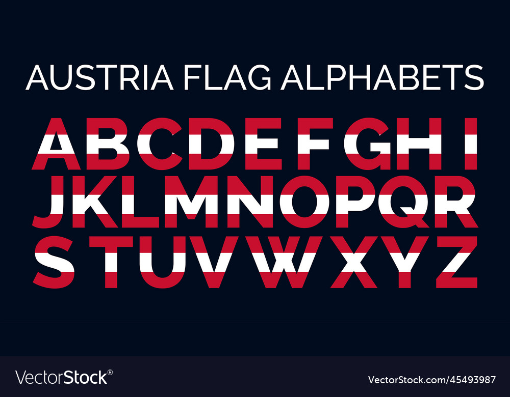 Austria flag alphabetsic letters logo