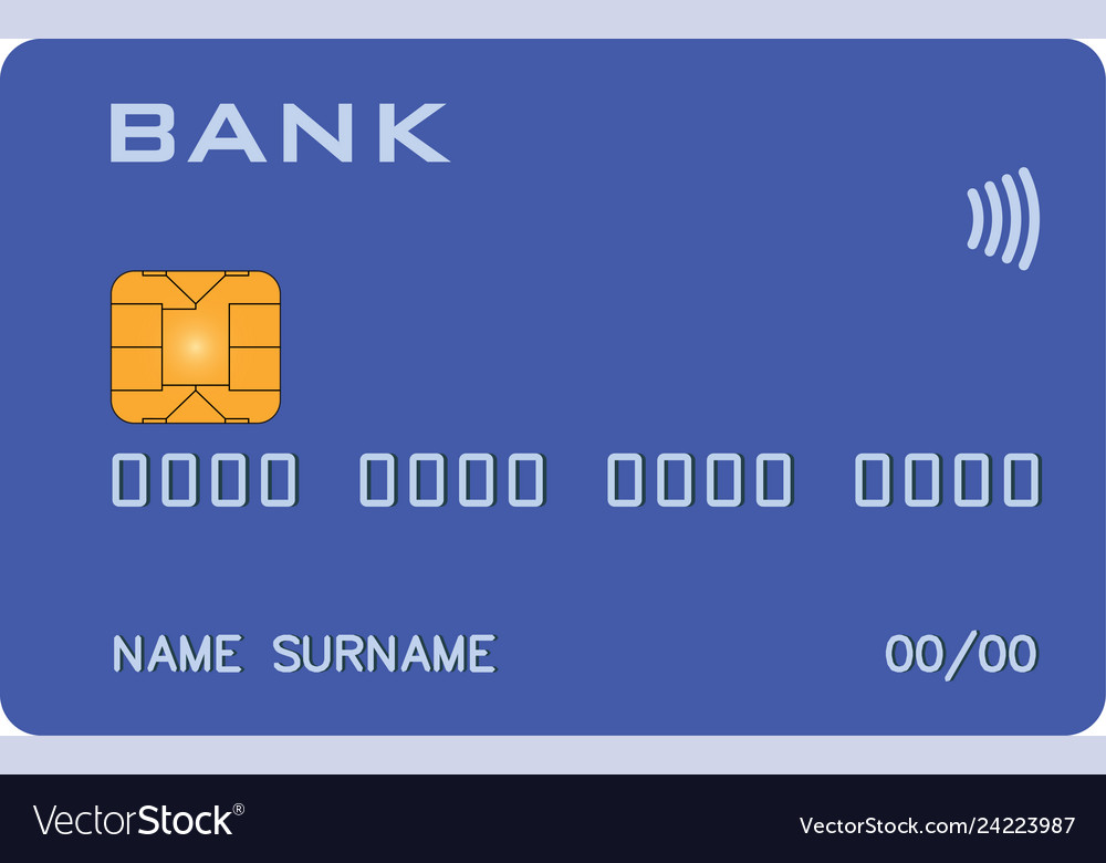 Bank card with paywave paypass blue prototype