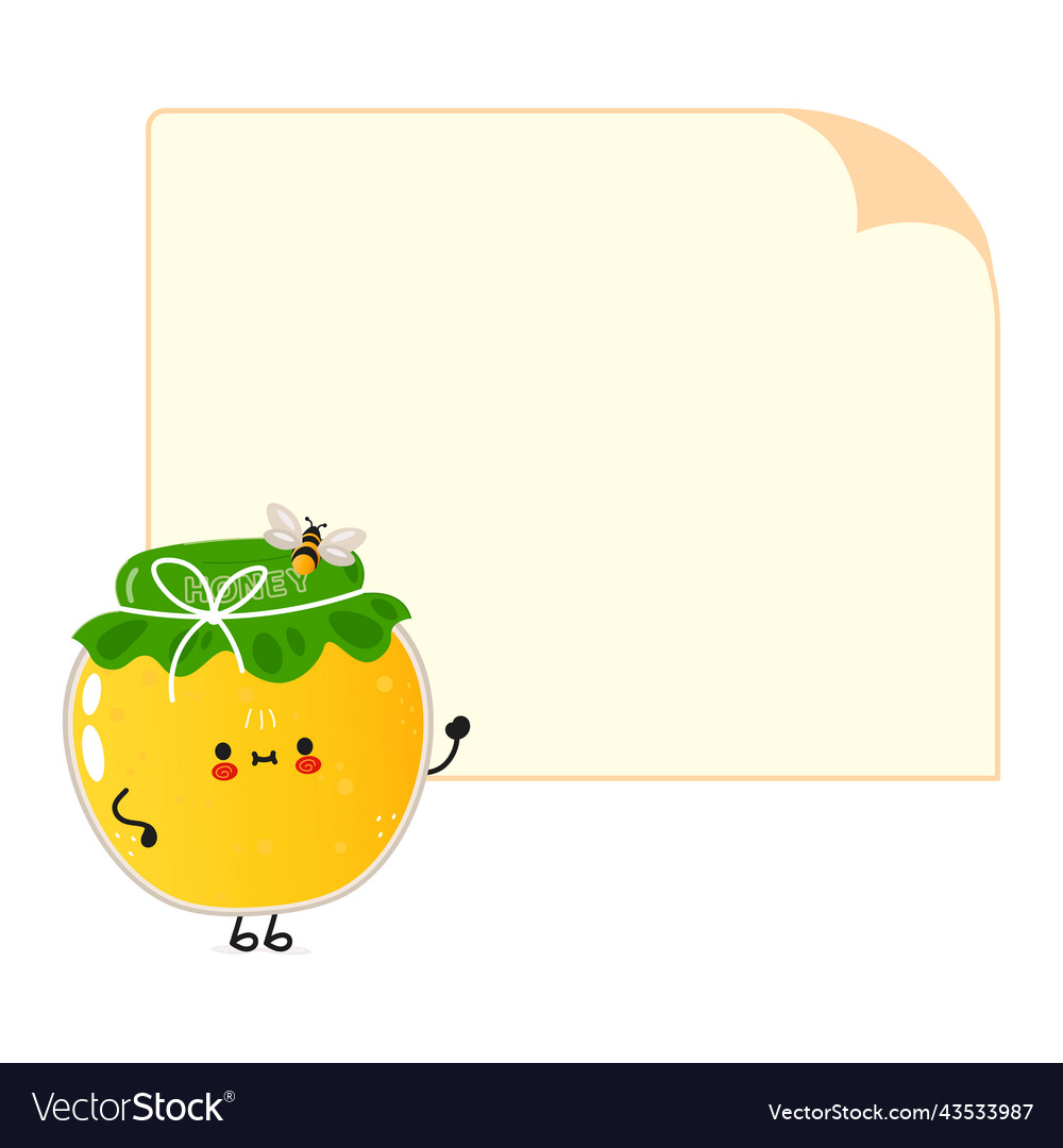 Cute funny jar of honey poster character hand