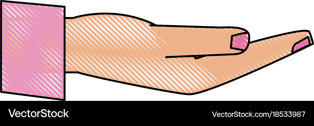 Hand with palm open Royalty Free Vector Image - VectorStock