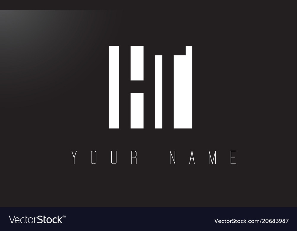 Ht letter logo with black and white negative