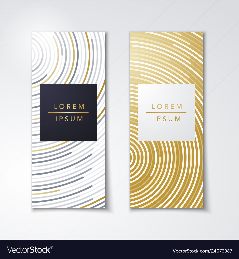 Luxury gold packaging card or poster templates vector image Luxury gold packaging card or poster templates
