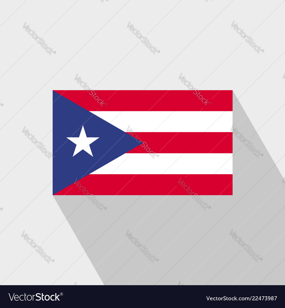 Puerto Rico Flag Long Shadow Design Royalty Free Vector