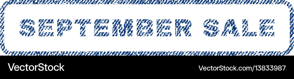 September sale textile stamp Royalty Free Vector Image