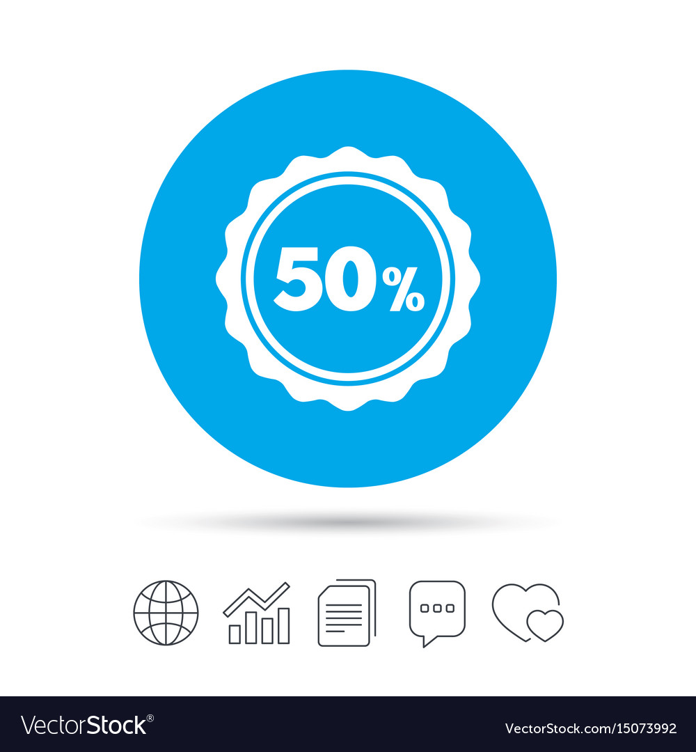 50 percent discount sign icon sale symbol