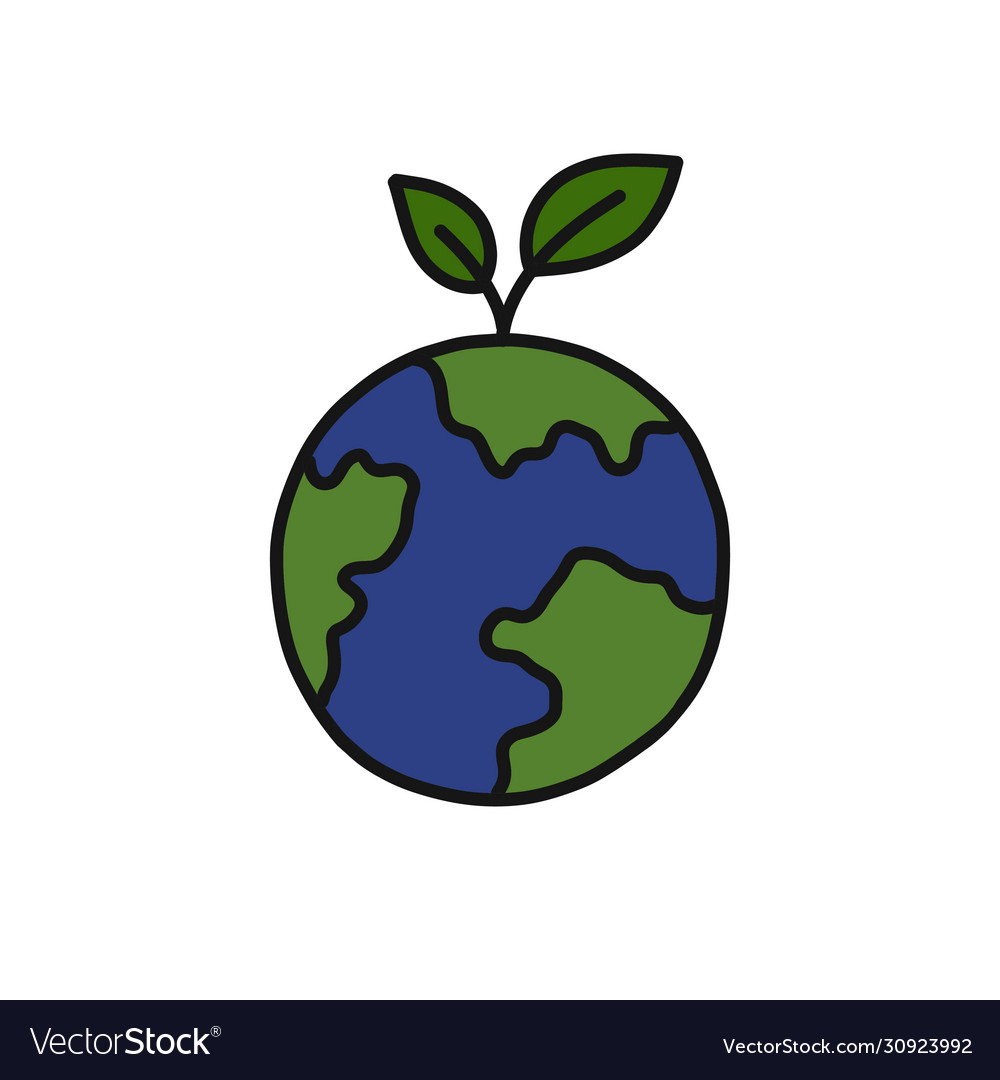 Earth doodle icon Royalty Free Vector Image - VectorStock