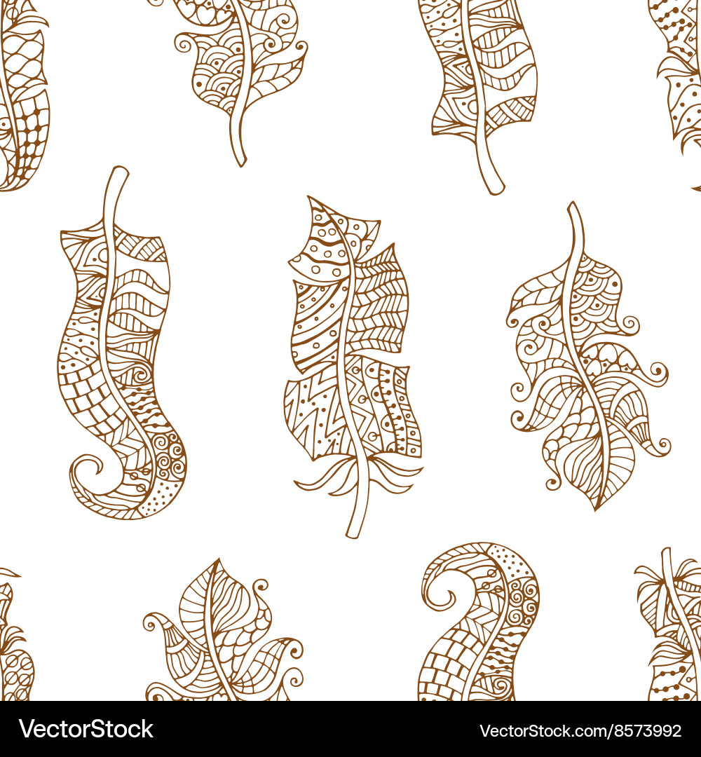 Feathers seamless pattern Royalty Free Vector Image