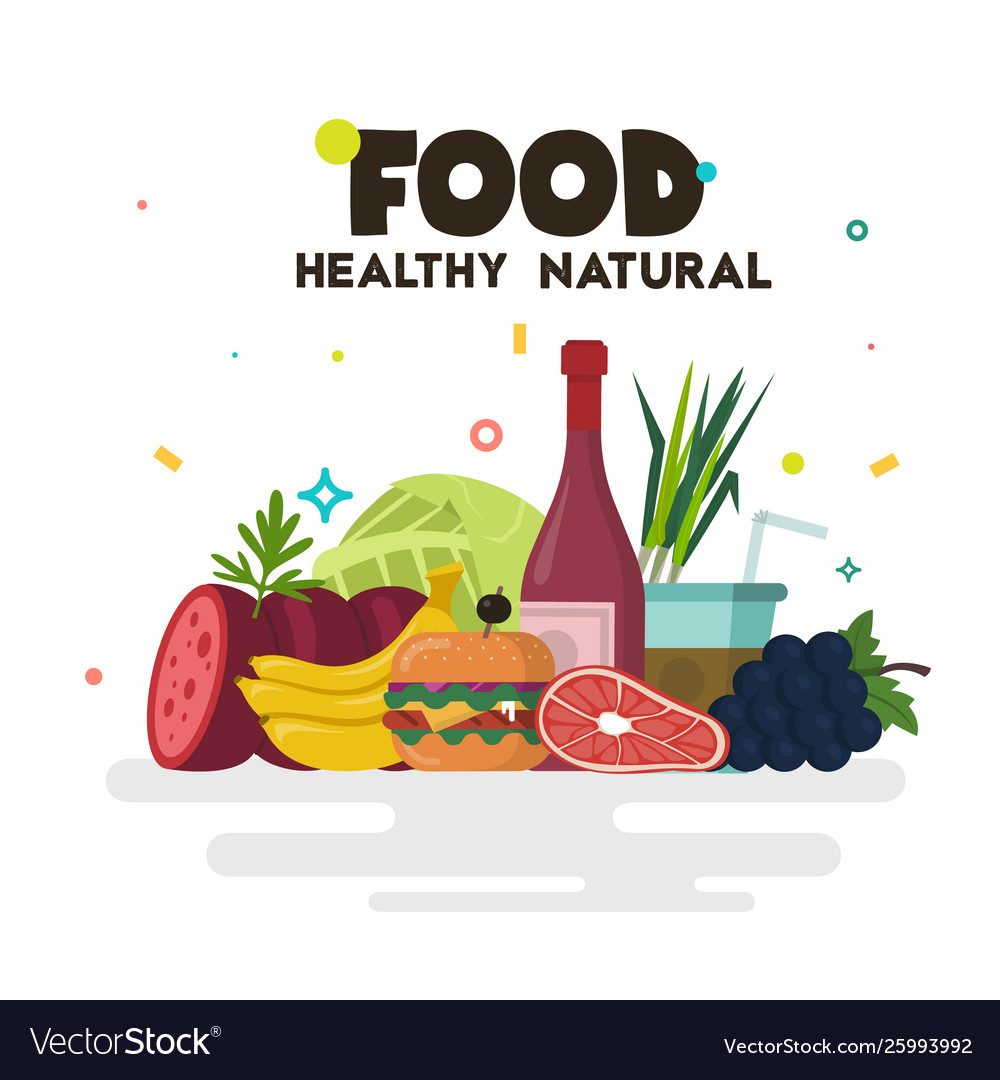 Health natural food Royalty Free Vector Image - VectorStock