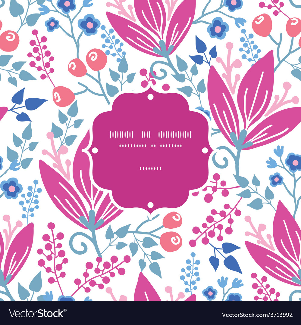 Pink flowers frame seamless pattern