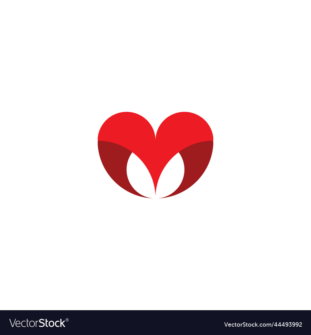 Red letter m heart logo Royalty Free Vector Image