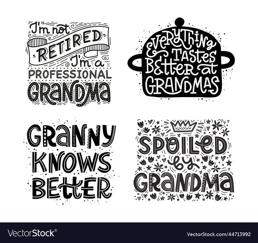 Set of lettering with granny quotes