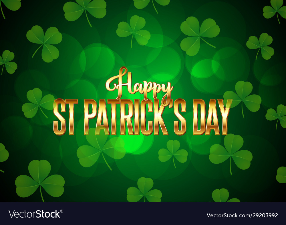 St patricks day background with clover and gold