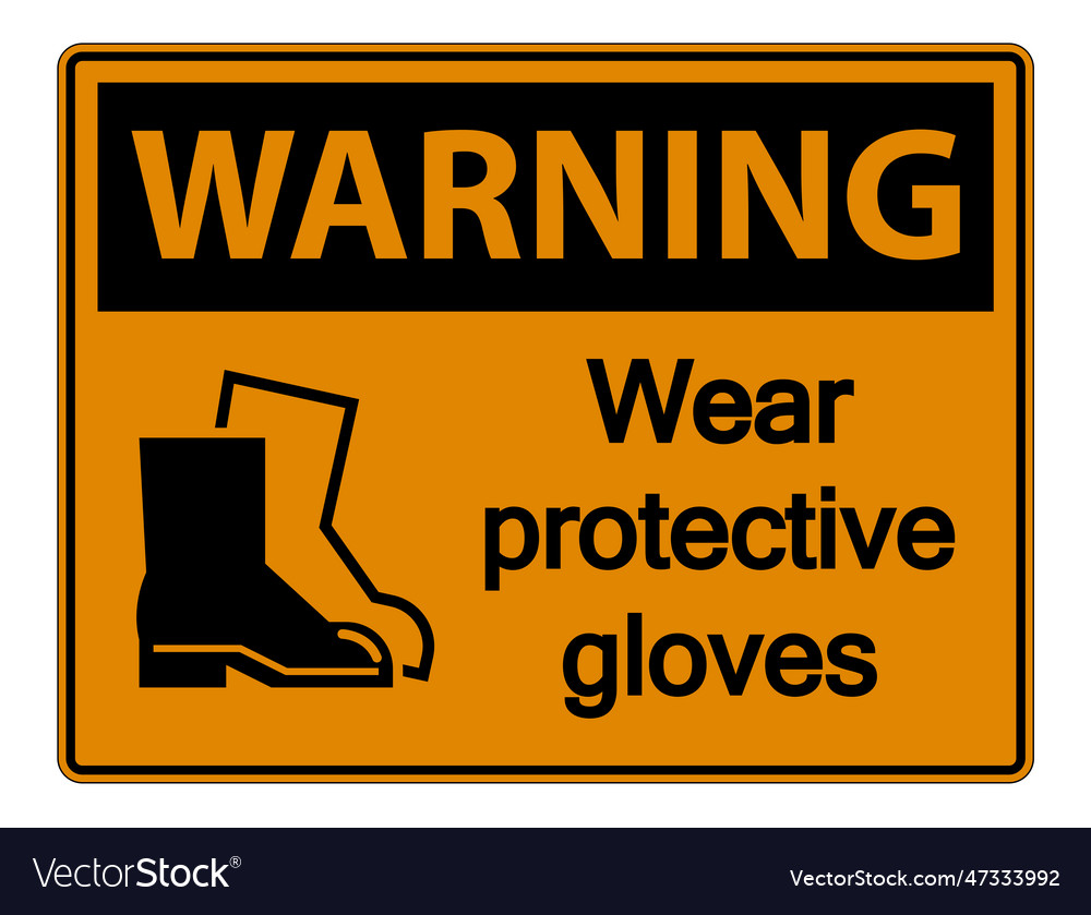 Warning wear protective footwear sign