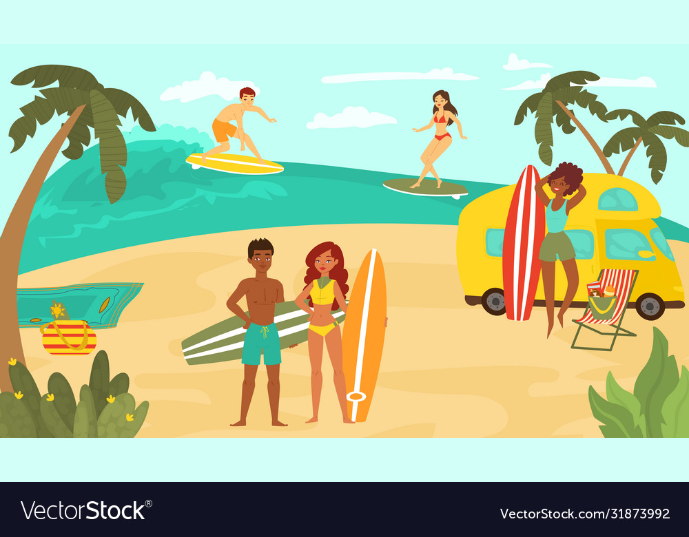 Young people multinational race black white Vector Image