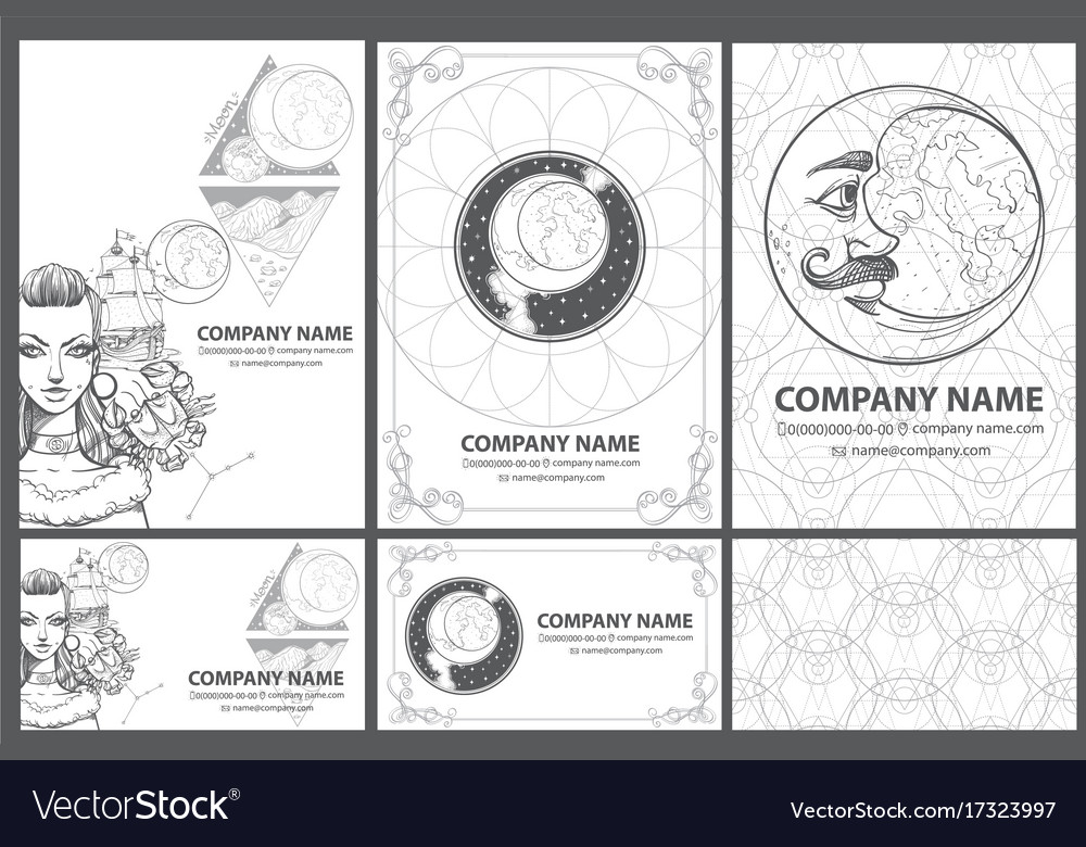 A set beautiful black and white templates Vector Image