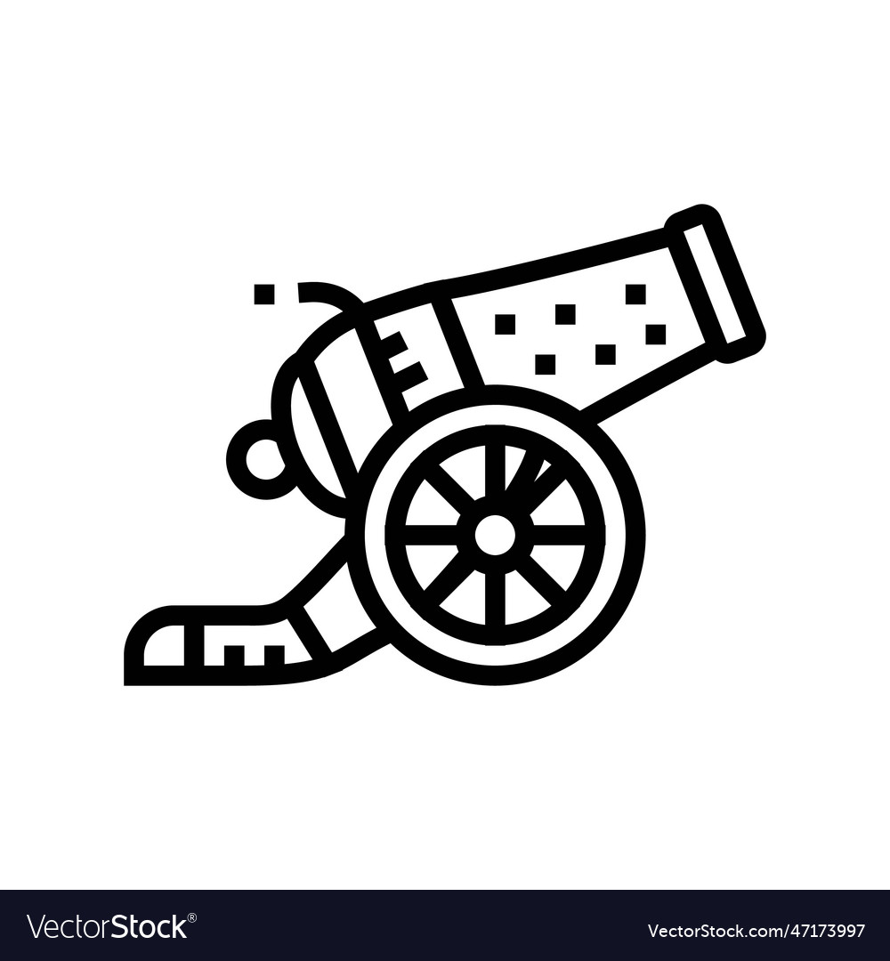 Cannon carnival vintage show line icon Royalty Free Vector