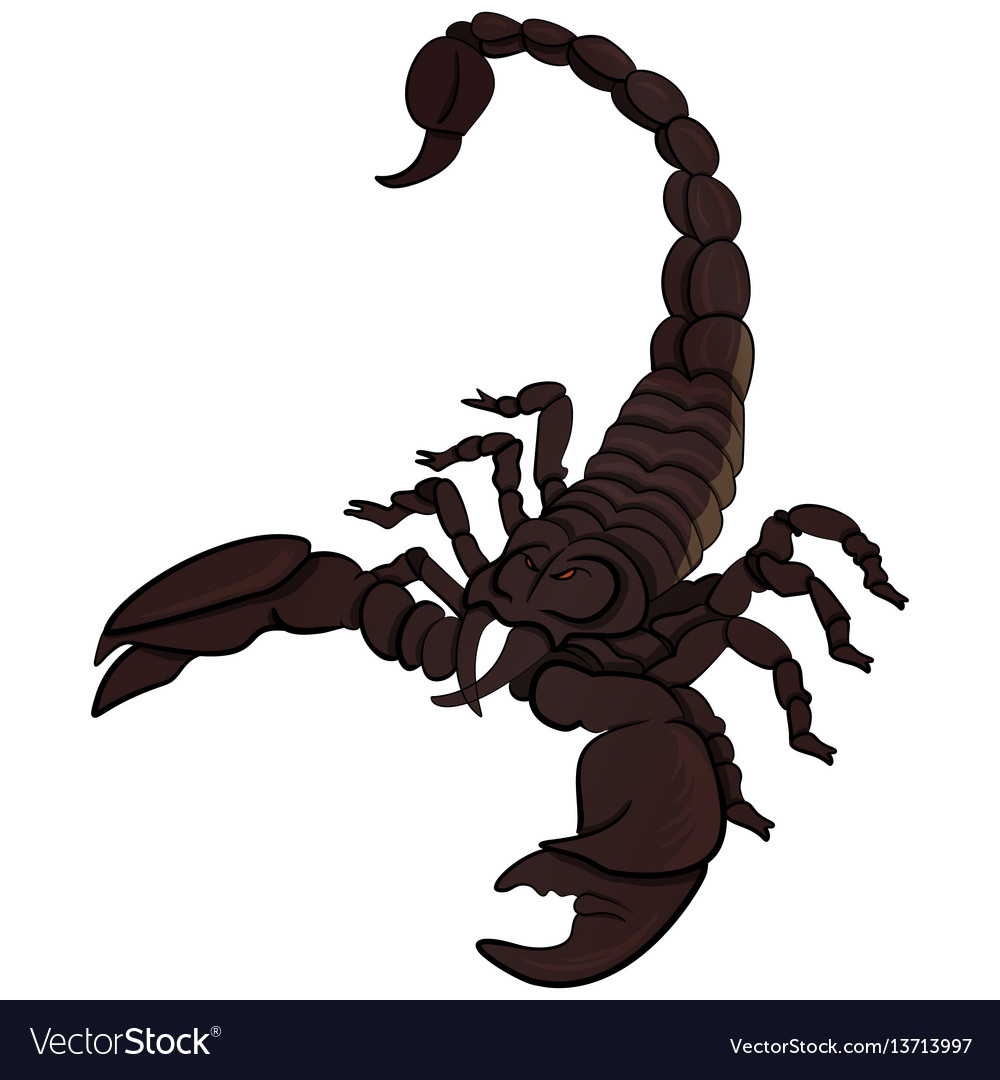 Cartoon mascot black scorpion Royalty Free Vector Image