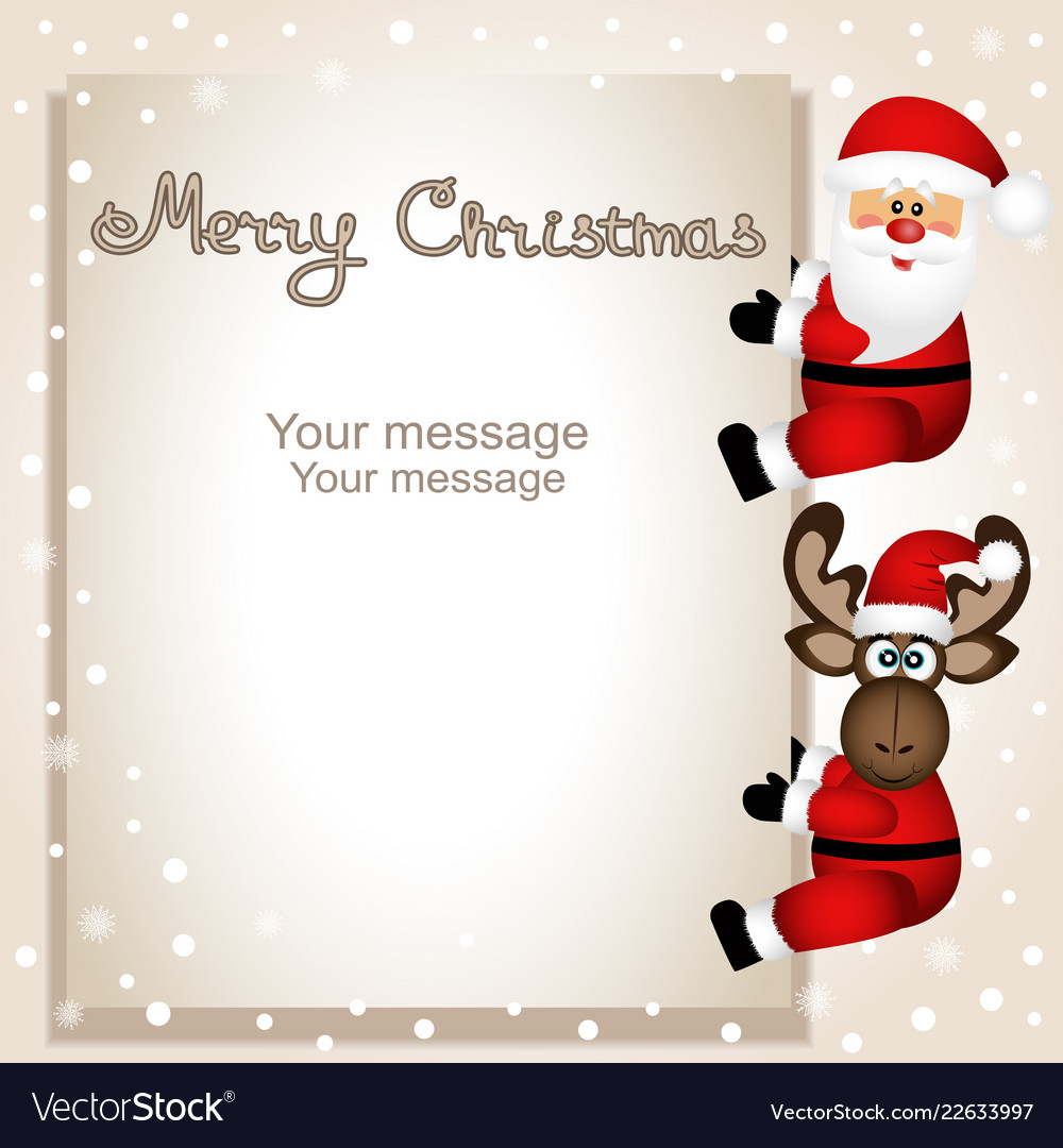 christmas card funny postcard with christmas vector image postcard for christmas