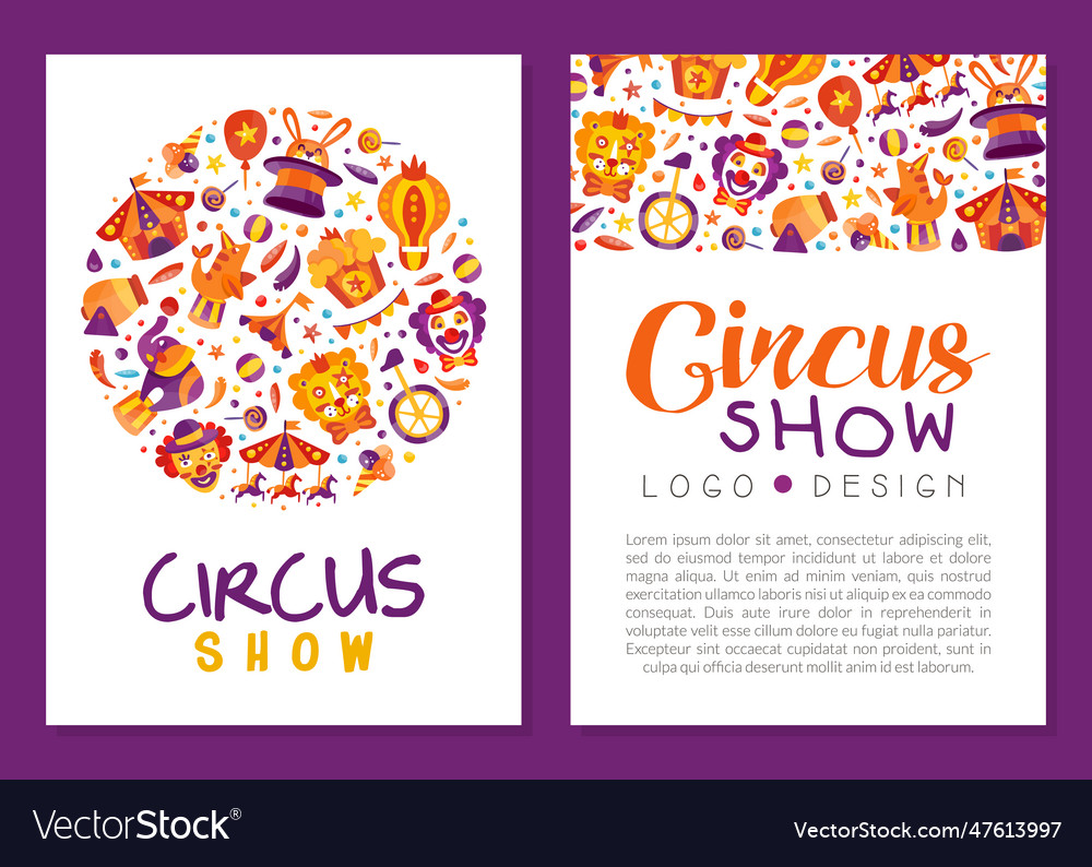 Circus show banner design with fairground Vector Image