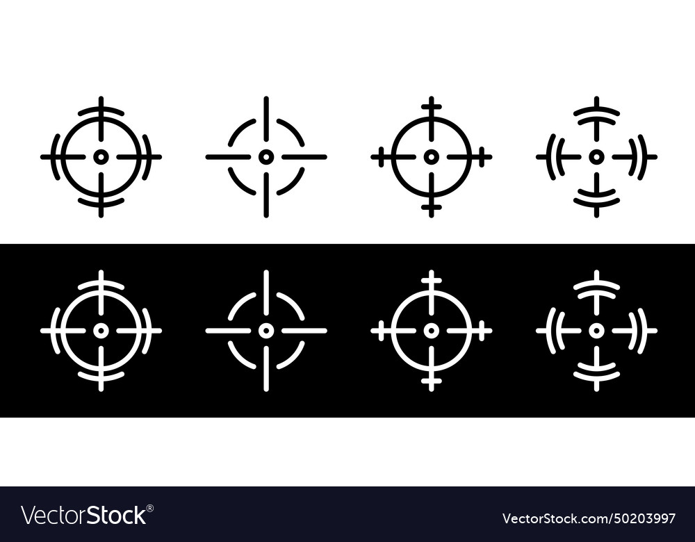 Crosshair icons target destination Royalty Free Vector Image