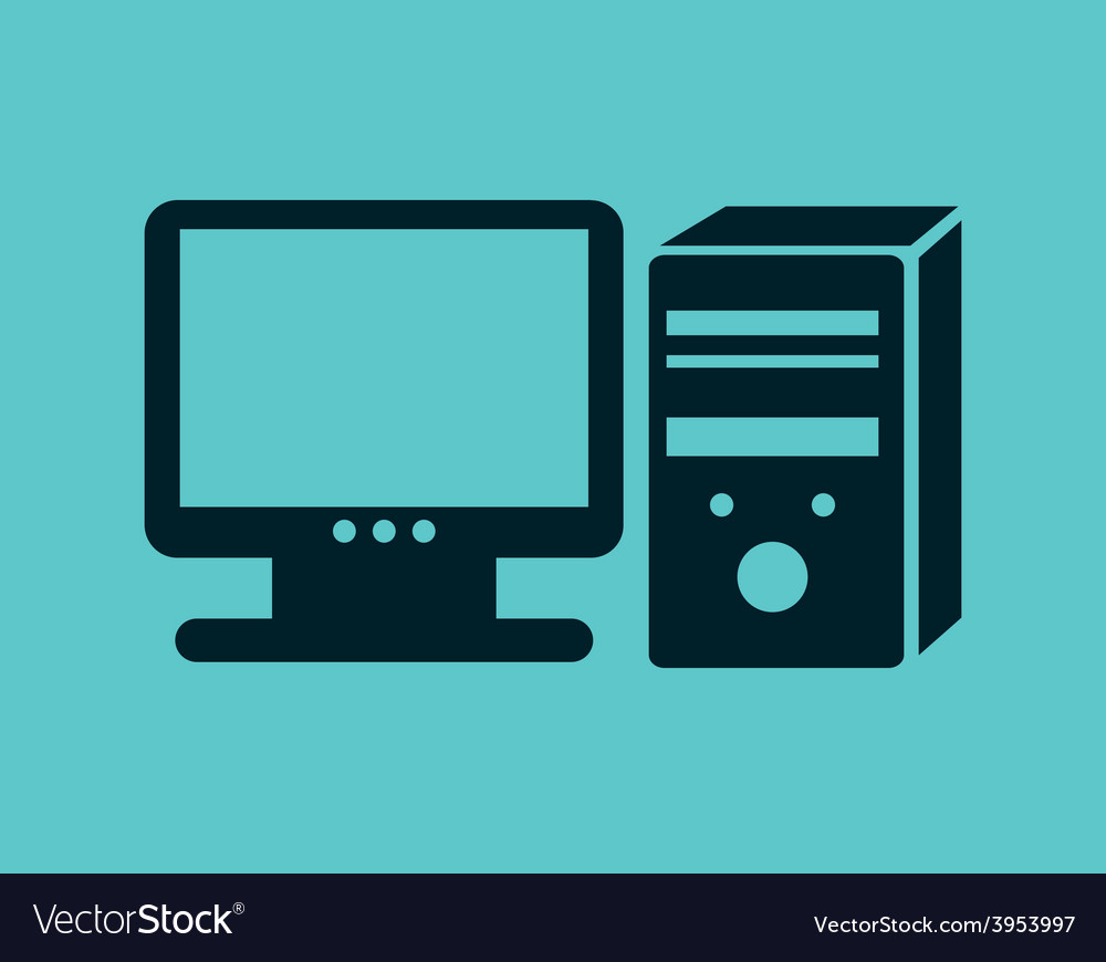 Desktop computer Royalty Free Vector Image - VectorStock