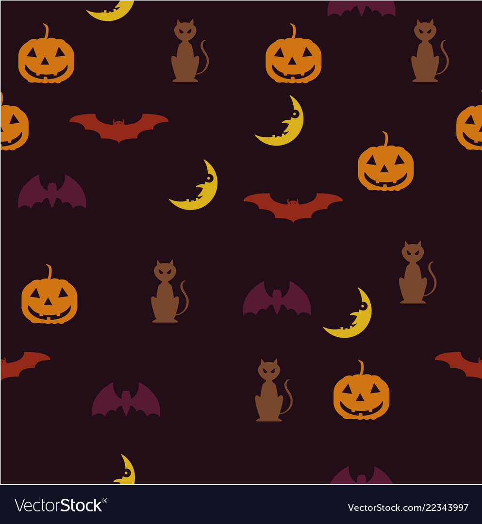 Halloween background bat pumpkin moon