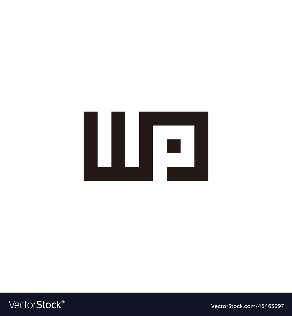 Letter wp square connect geometric symbol simple