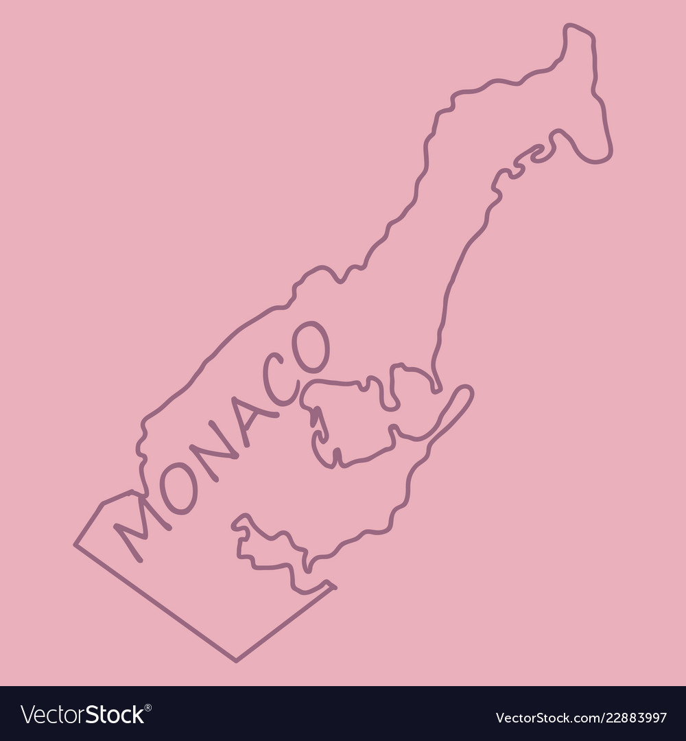 Map and flag of monaco with white background