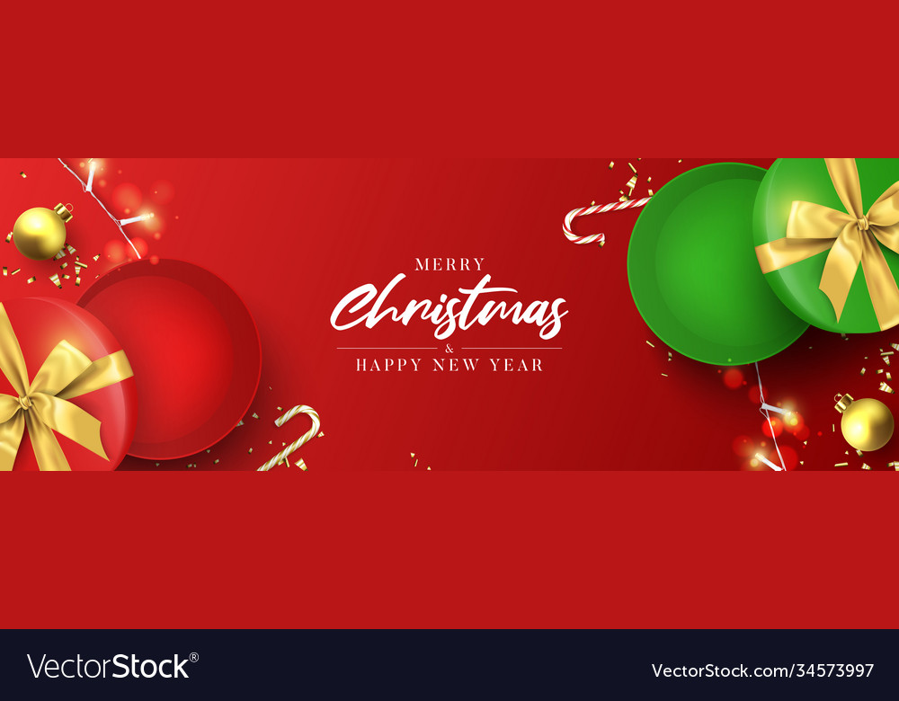 Merry christmas and happy new year banner