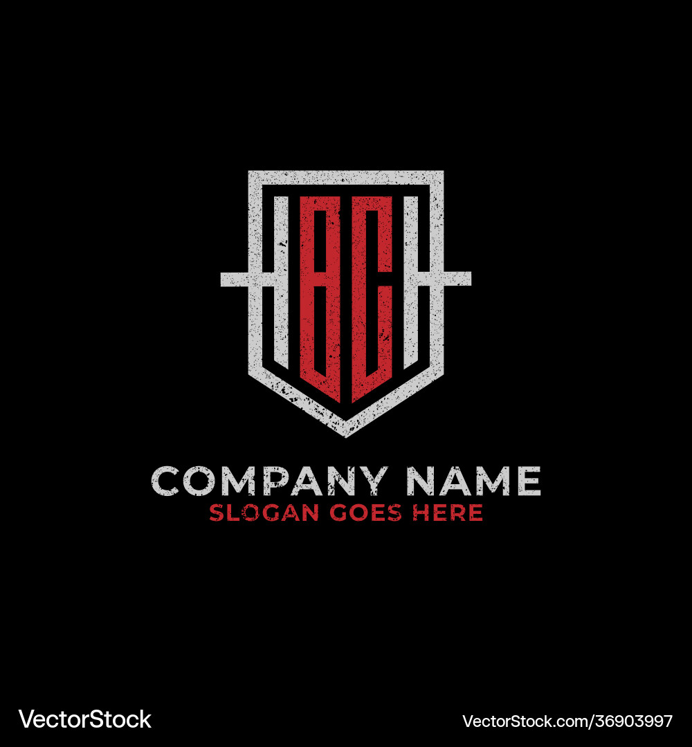 Monogram Bc Logo Design Shield Initial Letter Vector Image