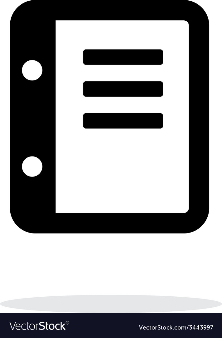 Notepad Icon On White Background Royalty Free Vector Image