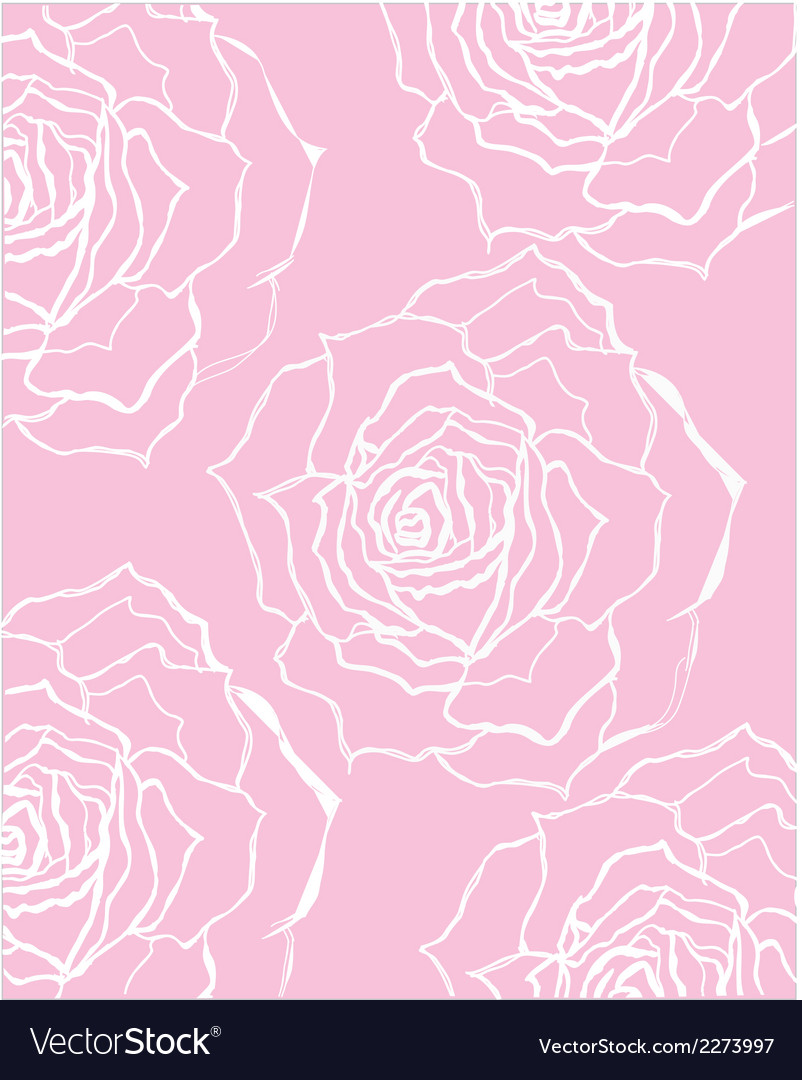 Pink and white rose pattern Royalty Free Vector Image