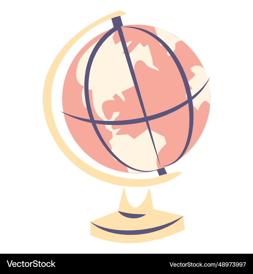 School globe flat icon Royalty Free Vector Image