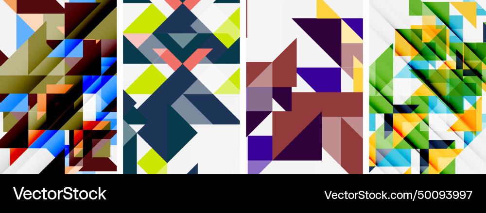 Triangle poster set for wallpaper business card Vector Image