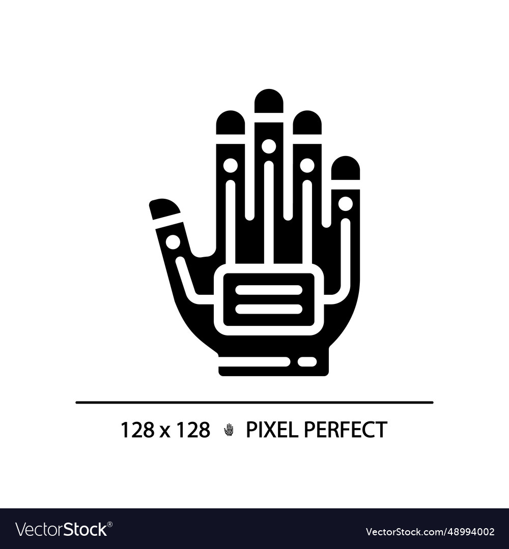 2d silhouette glyph style haptic glove icon Vector Image