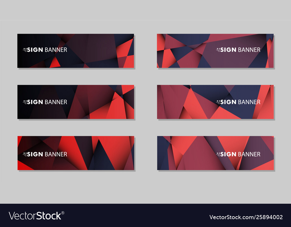 Abstract rectangle banners with red black