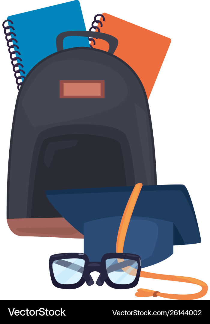 Back to school flat design Royalty Free Vector Image