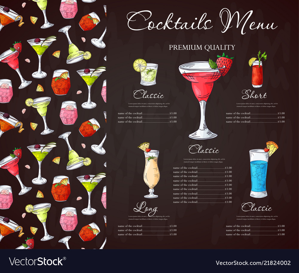 bar drink menu