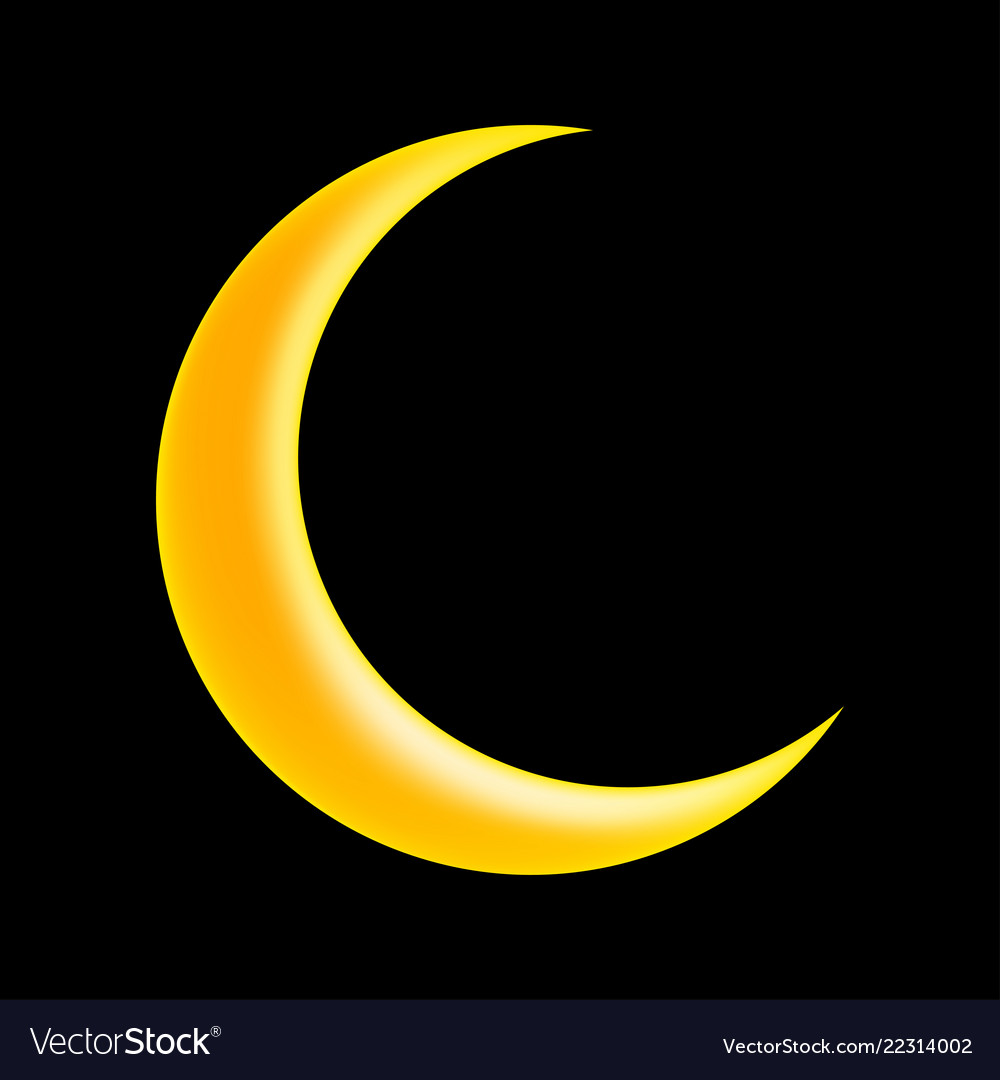 Crescent moon symbol icon design Royalty Free Vector Image