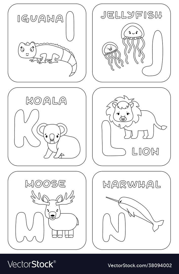 English i-n alphabet family kids game coloring