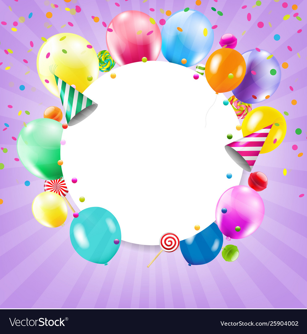 Happy birthday card with balloons Royalty Free Vector Image